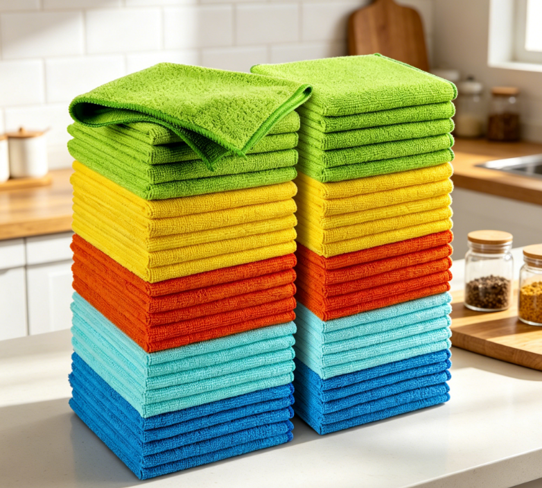 Multi-functional microfiber cleaning cloth
